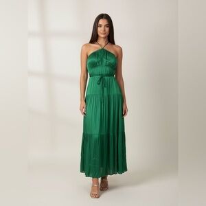 Green Halter Maxi Dress